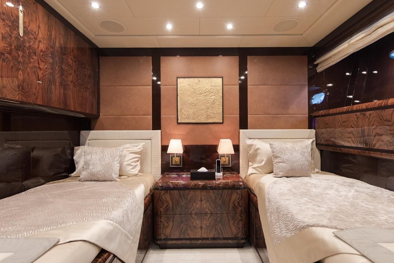 a room with two beds aboard FATAMORGANA Yacht for Sale