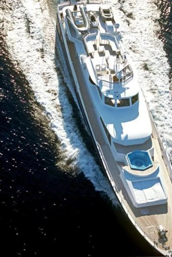 a high angle view of a boat aboard ALLAHOU Yacht for Sale