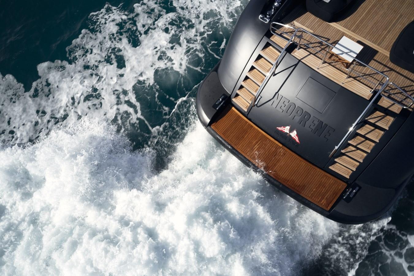 a boat on the water aboard MANGUSTA 108 Yacht for Sale