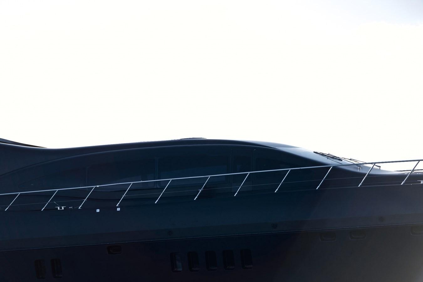 a large building with a roof aboard MANGUSTA 108 Yacht for Sale