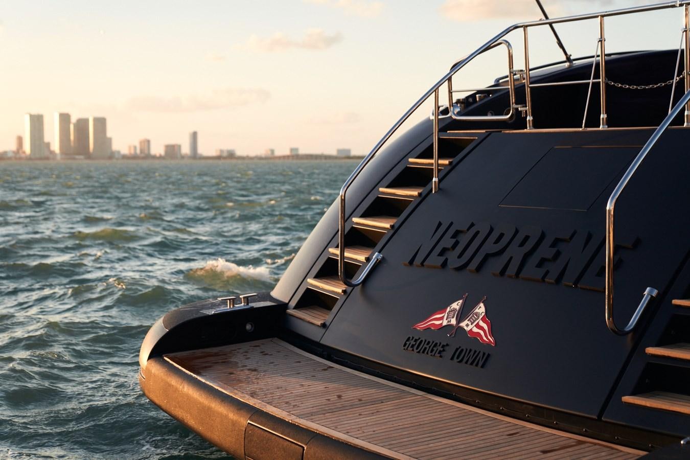 a boat on the water aboard MANGUSTA 108 Yacht for Sale