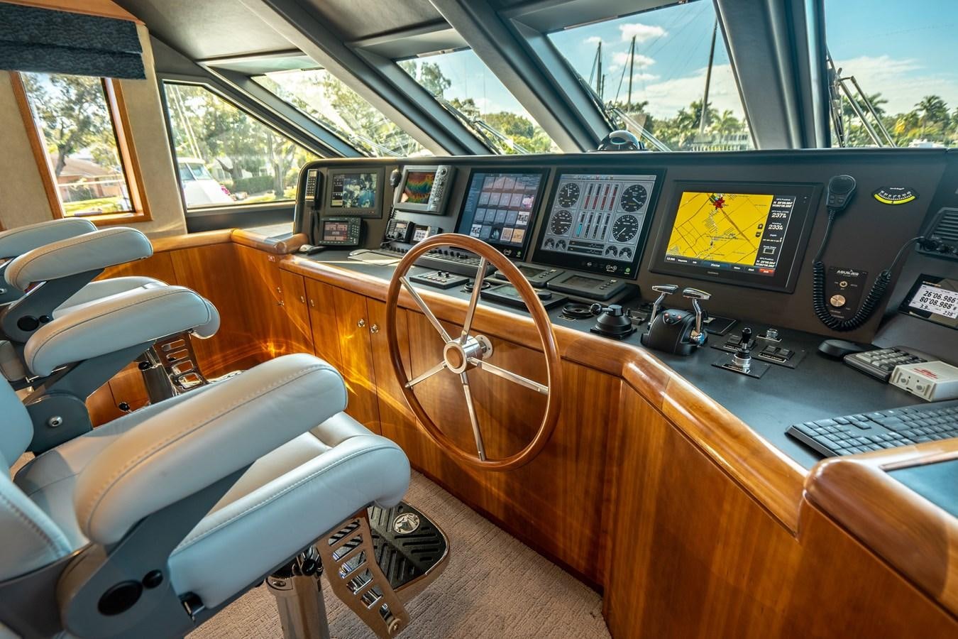 inside of a car aboard FREE SPIRIT Yacht for Sale