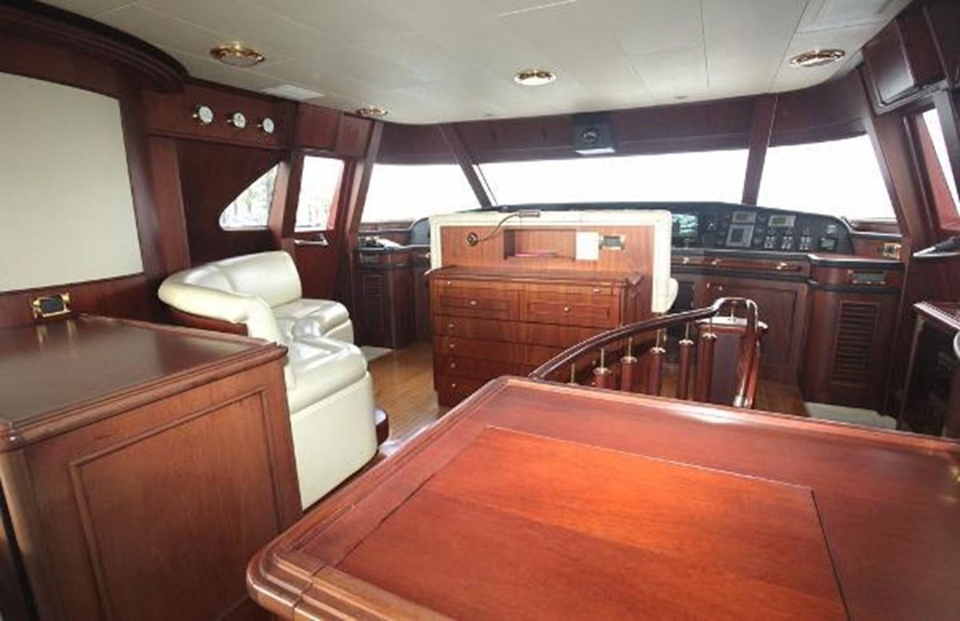 inside of a vehicle with a wooden trunk and a wooden box on the front of the seat and aboard GIHRAMAR Yacht for Sale