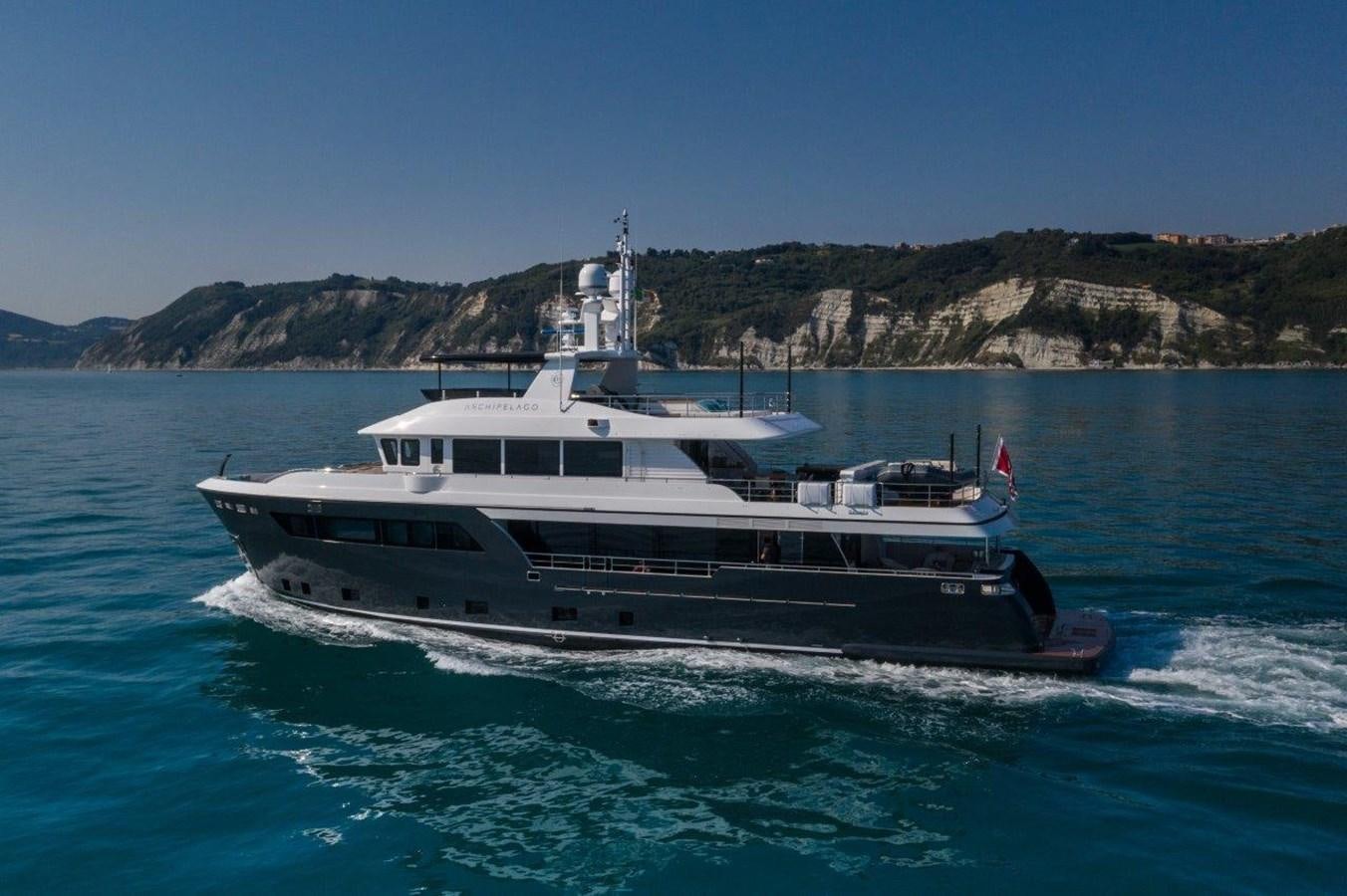 a boat on the water aboard DARWIN CLASS 102 Yacht for Sale