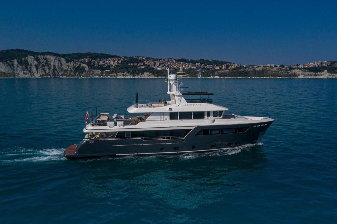 a boat on the water aboard DARWIN CLASS 102 Yacht for Sale