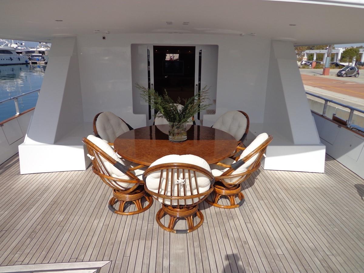 a table with chairs around it aboard AKHIR 31 Yacht for Sale