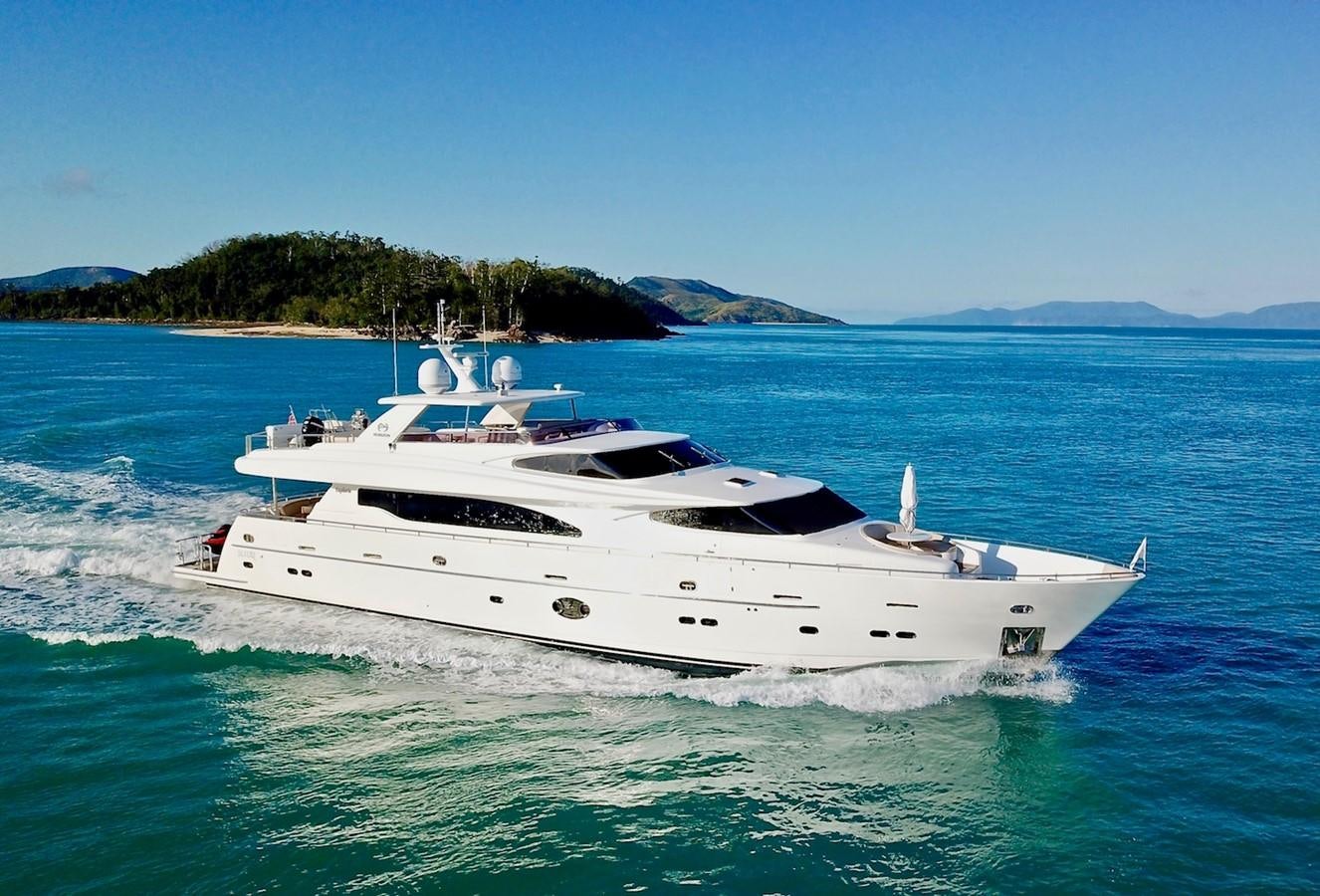 a white yacht on the water aboard EUPHORIA Yacht for Sale