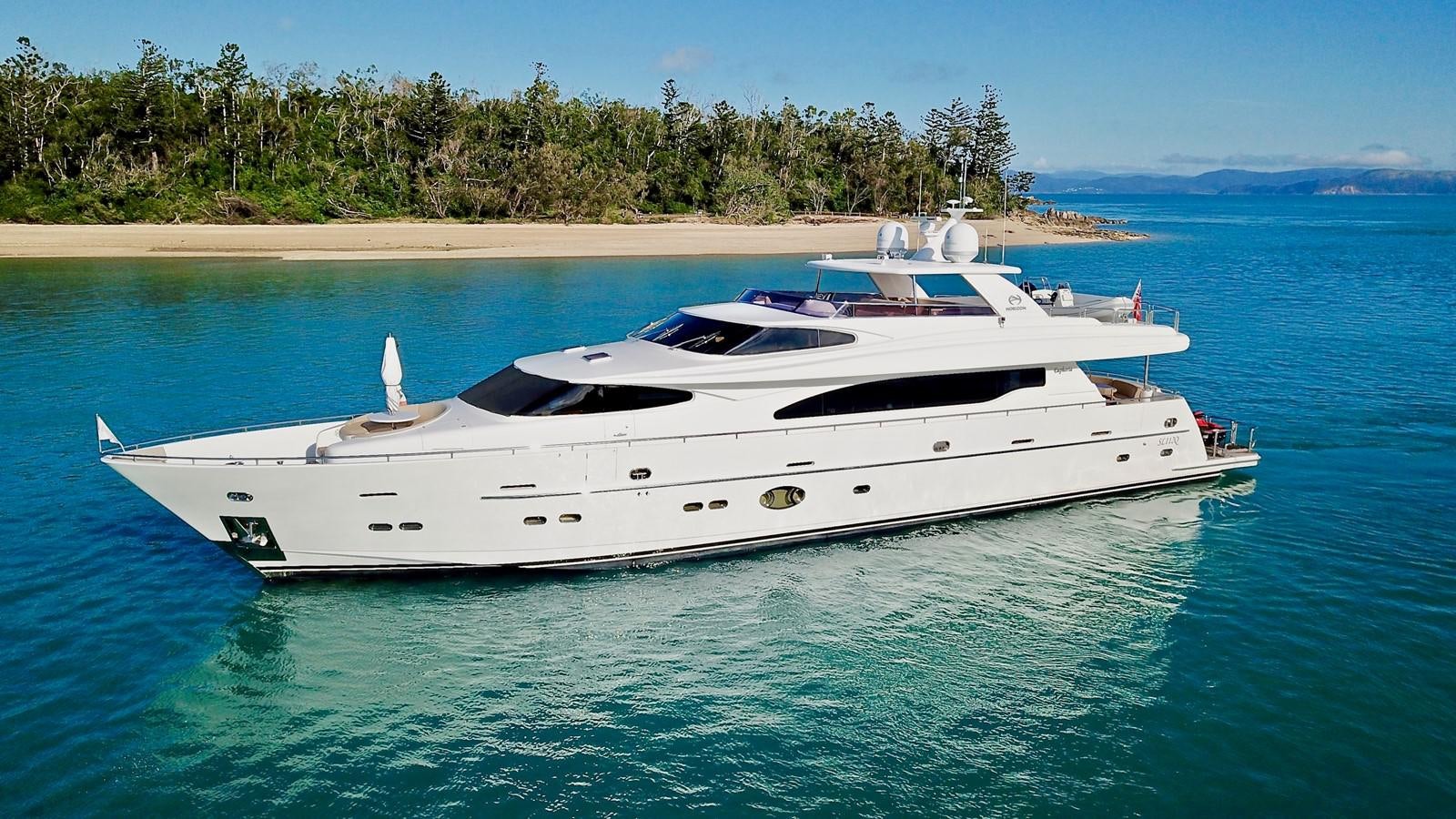a white yacht on the water aboard EUPHORIA Yacht for Sale