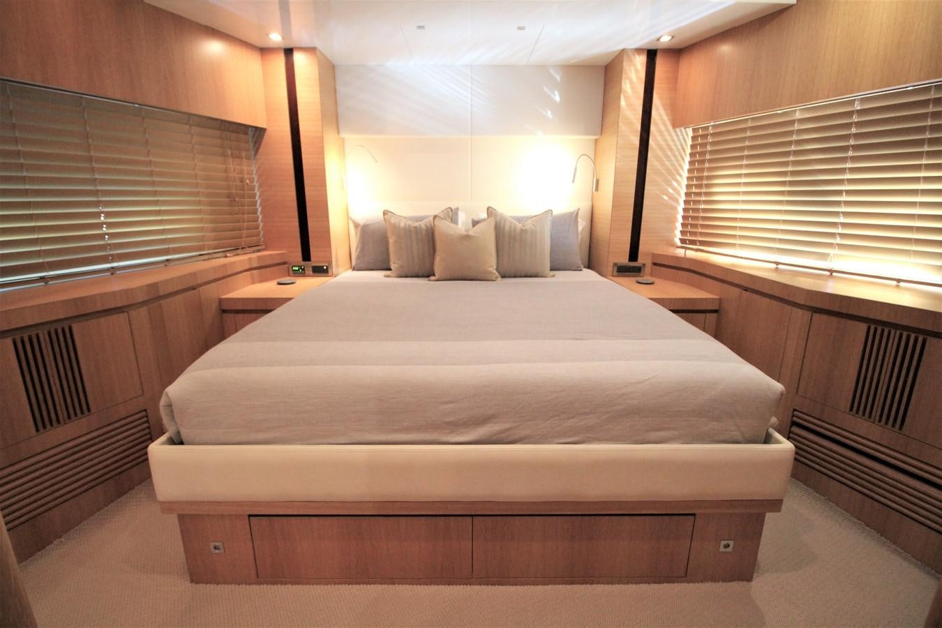 a bed in a room aboard EUPHORIA Yacht for Sale