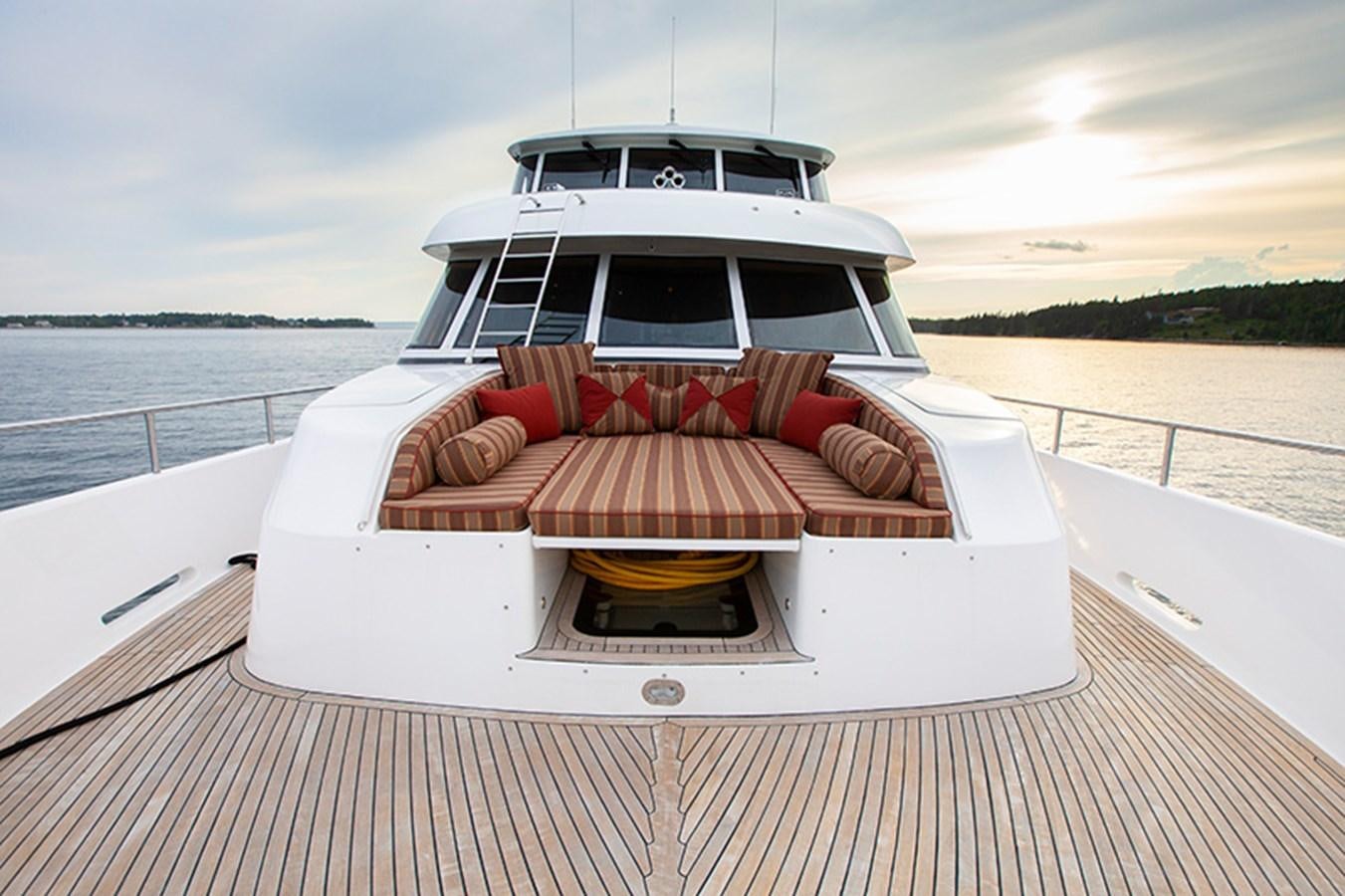 a boat on a dock aboard RHAPSODY Yacht for Sale