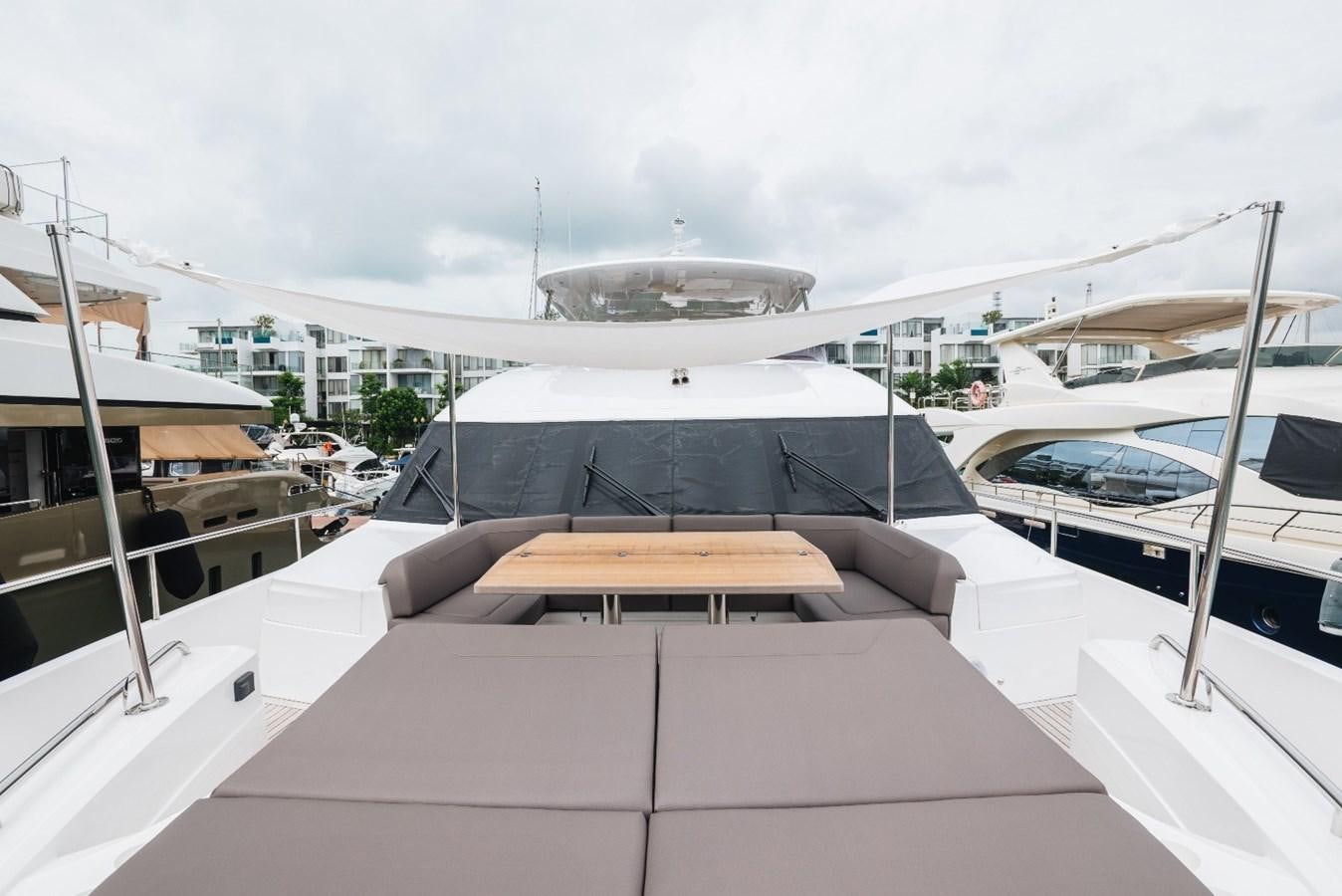 a white boat with a dome roof aboard ISLAND PRINCESS Yacht for Sale