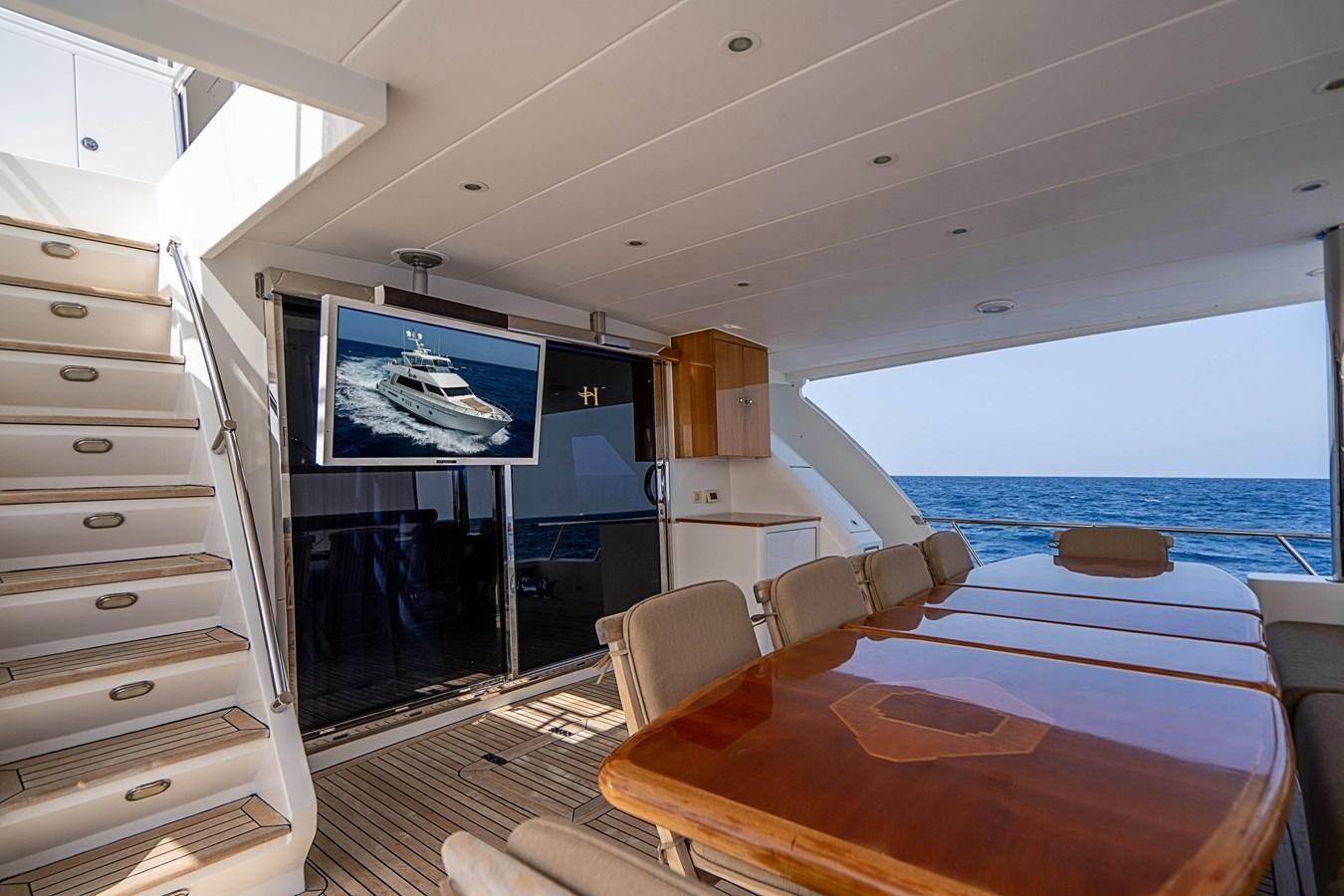 a room with a table and chairs aboard ROXY MARIA Yacht for Sale