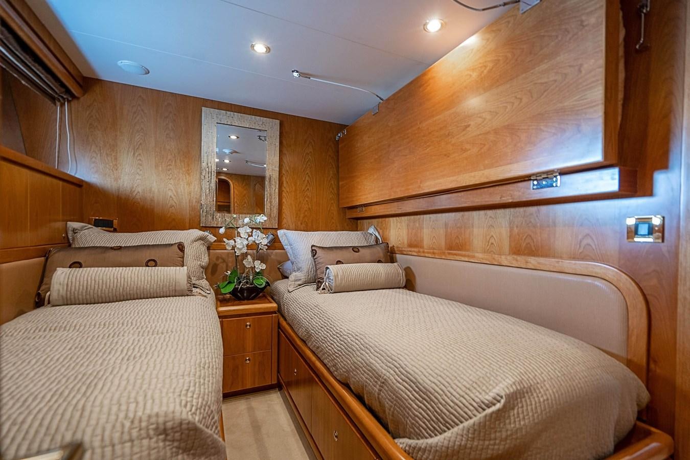 a room with two beds aboard ROXY MARIA Yacht for Sale