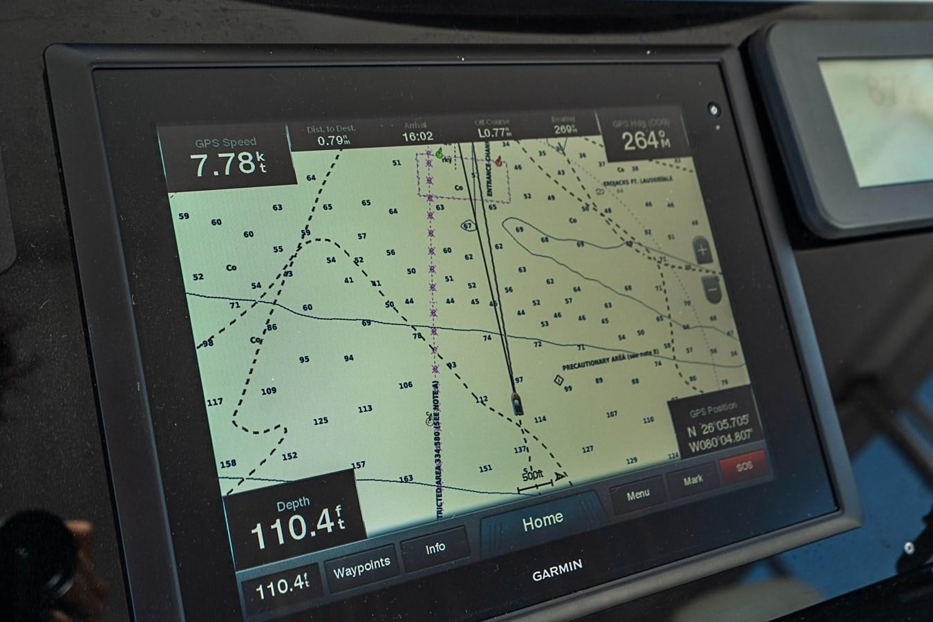 a map on a screen aboard ROXY MARIA Yacht for Sale