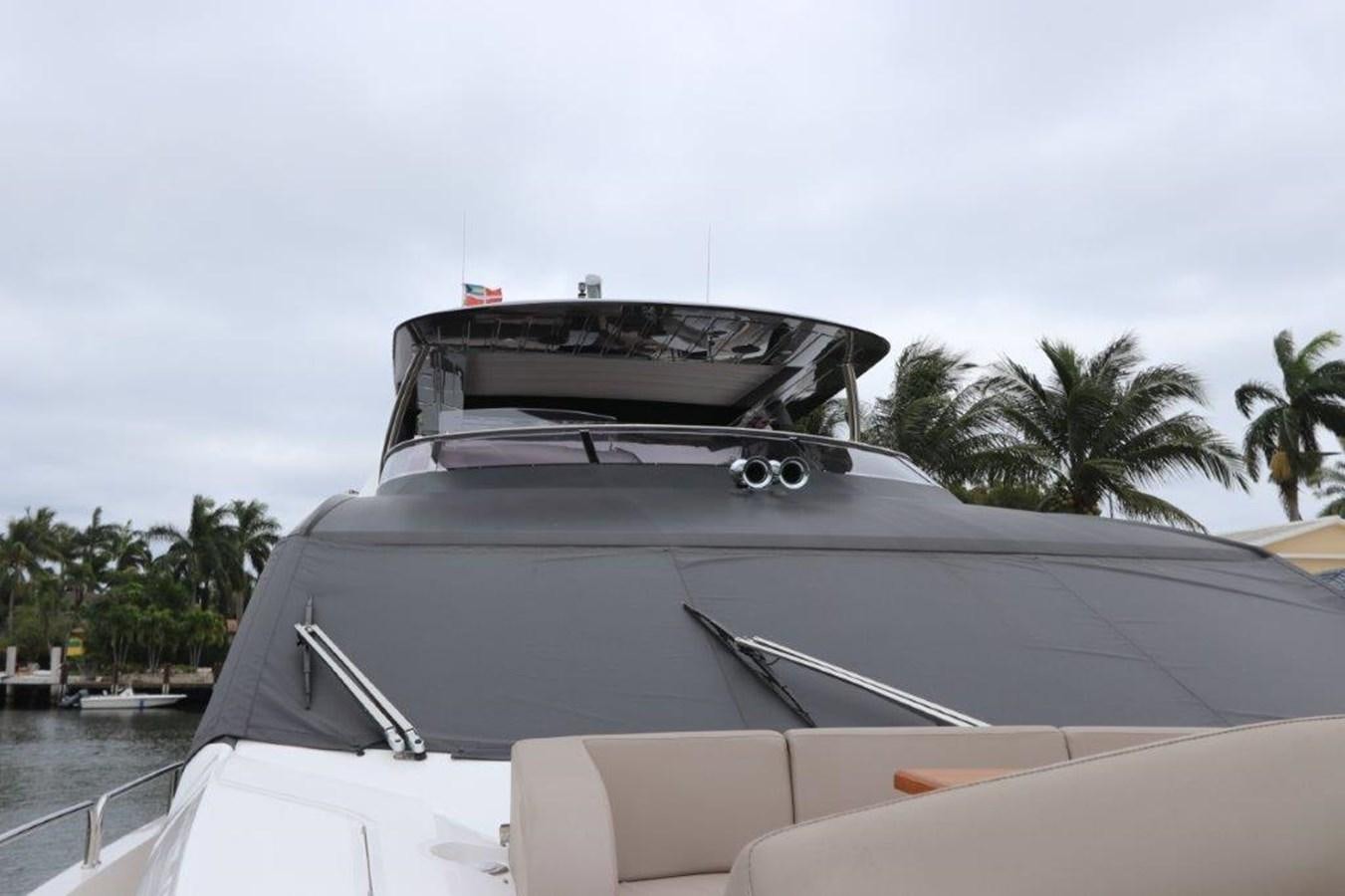 a boat with a roof aboard AQUA VISTA Yacht for Sale