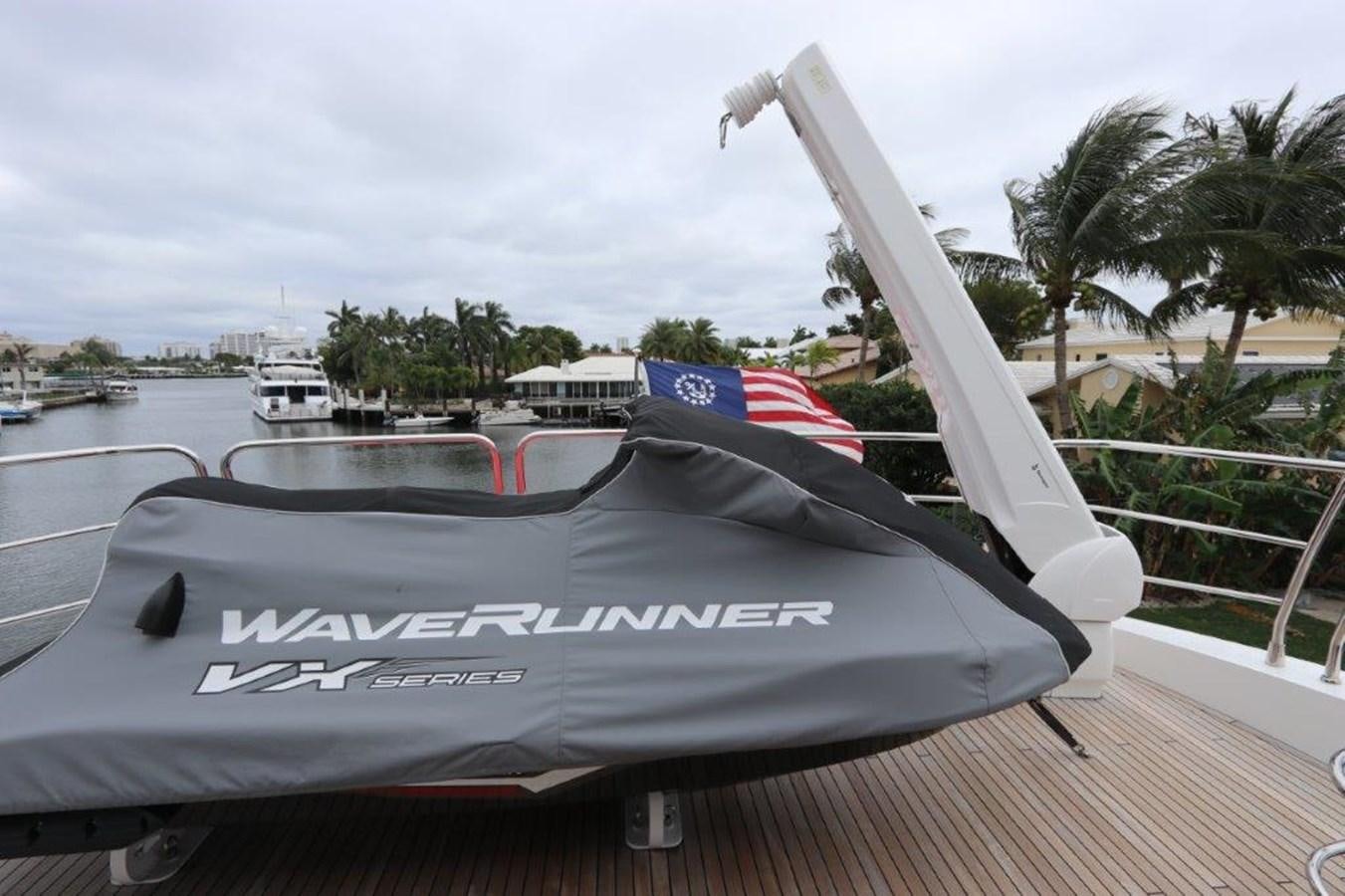 a boat on a dock aboard AQUA VISTA Yacht for Sale
