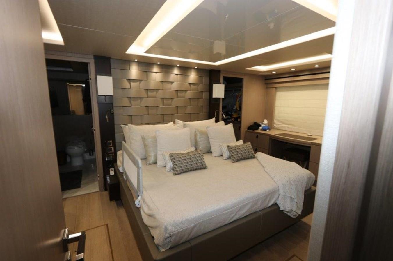 a hotel room with a bed aboard AQUA VISTA Yacht for Sale