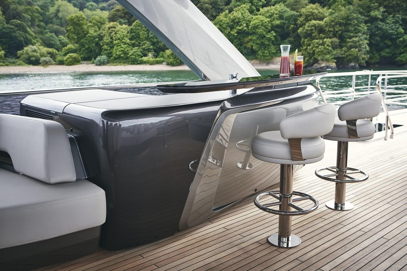 a boat on a deck aboard PRINCESS Y85/504 Yacht for Sale