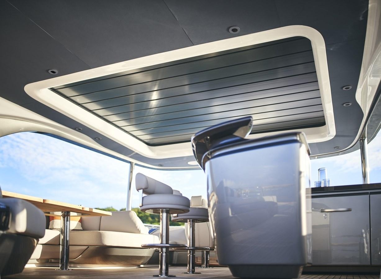a blue suitcase on a bus aboard PRINCESS Y85/504 Yacht for Sale
