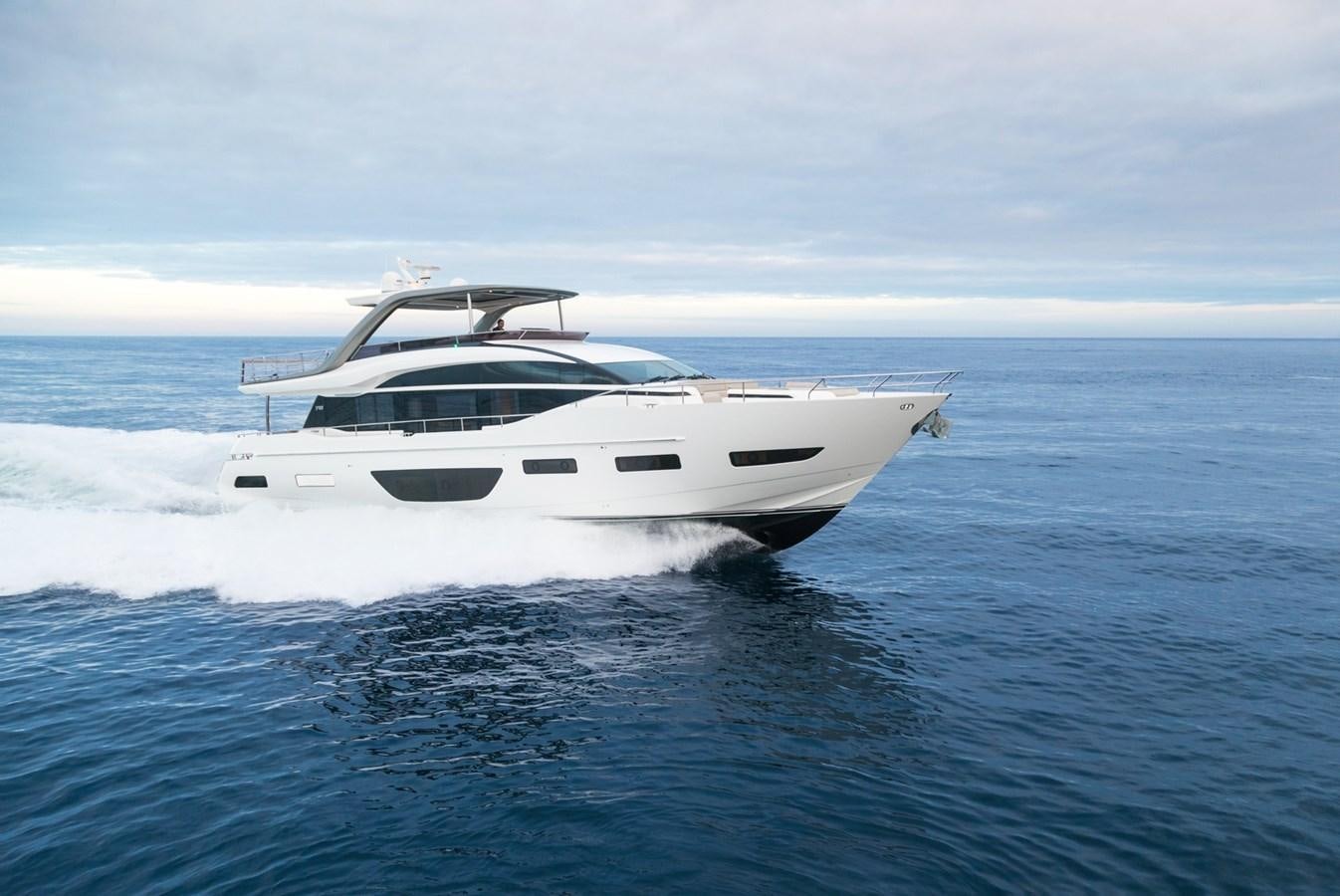 a white yacht in the water aboard PRINCESS Y85/504 Yacht for Sale