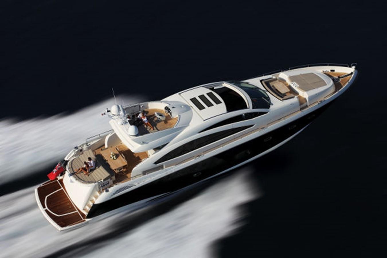 a space ship in the dark aboard 84' SUNSEEKER 84 PREDATOR Yacht for Sale