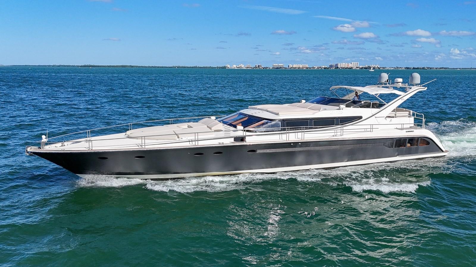 a white boat in the water aboard ZOOOM Yacht for Sale