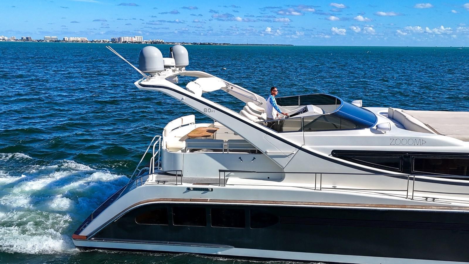 a person on a boat aboard ZOOOM Yacht for Sale