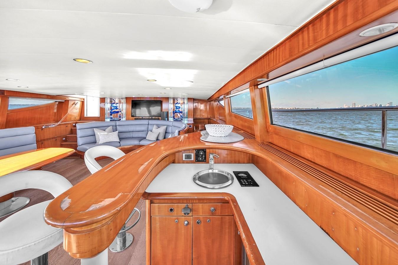 a boat with a sink and a countertop aboard ZOOOM Yacht for Sale