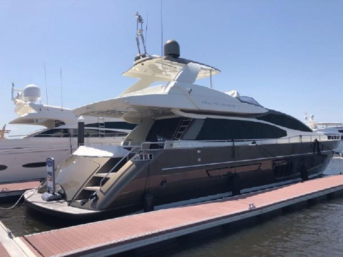 a boat on a dock aboard 2013 RIVA 75 VENERE SUPER Yacht for Sale