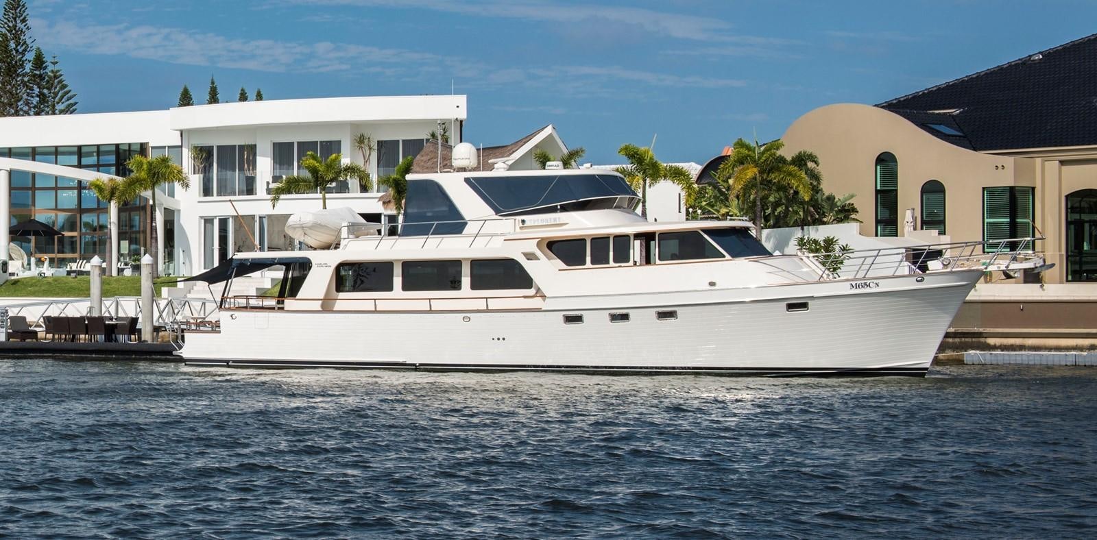 a white boat in the water aboard 72' MARLOW RAISED PILOTHOUSE MOTOR YACHT EXPLORER I Yacht for Sale