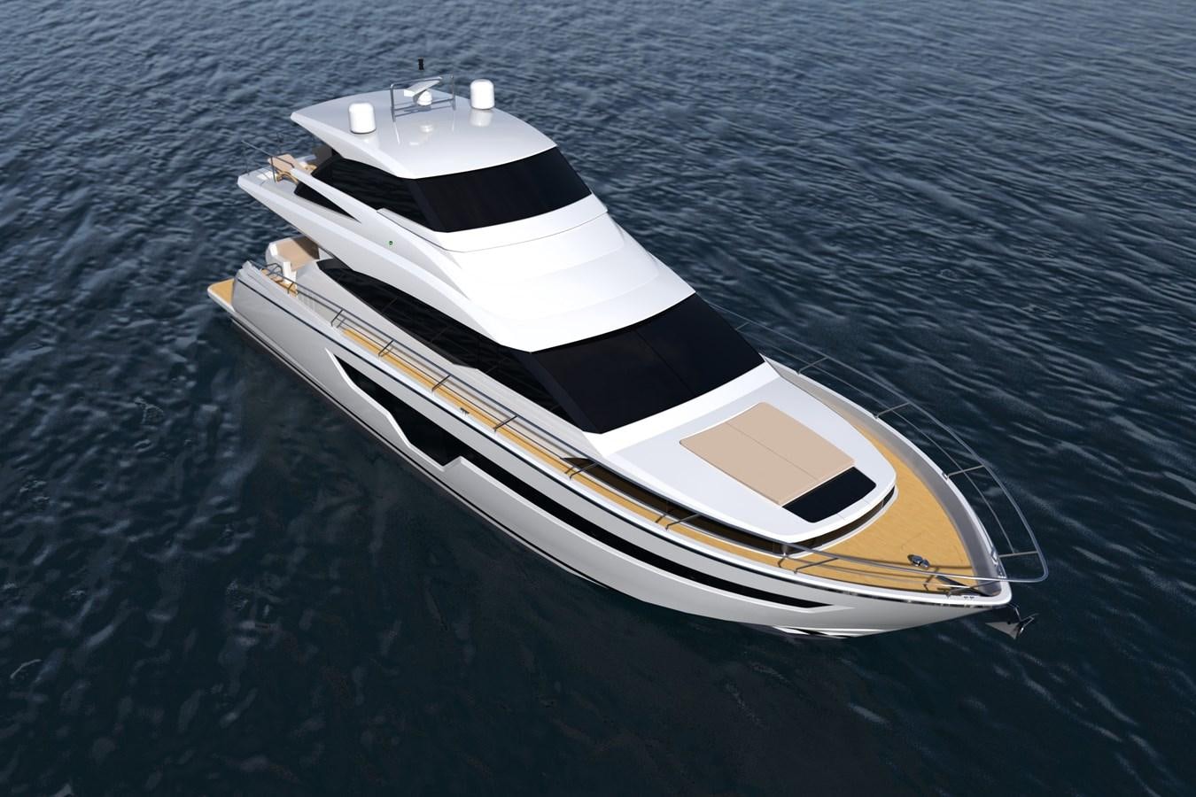 a boat on the water aboard JOHNSON 70' SKYLOUNGE M/Y Yacht for Sale