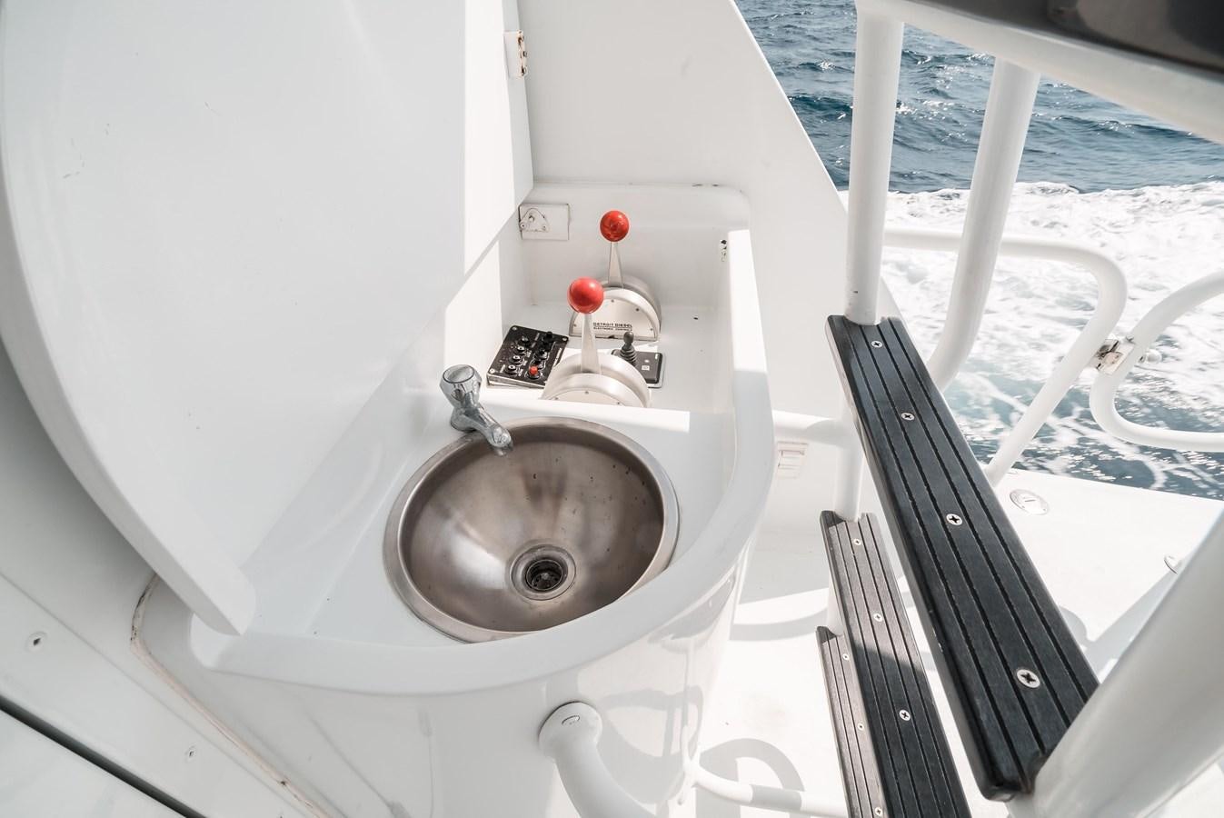 a sink in a boat aboard JUST LIKE THAT Yacht for Sale