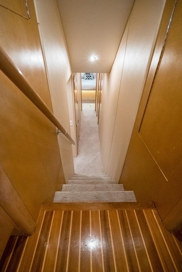 a hallway with a light on the ceiling aboard JUST LIKE THAT Yacht for Sale