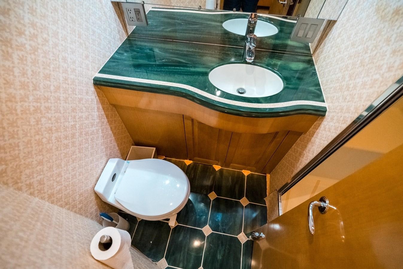 a bathroom with two sinks aboard JUST LIKE THAT Yacht for Sale