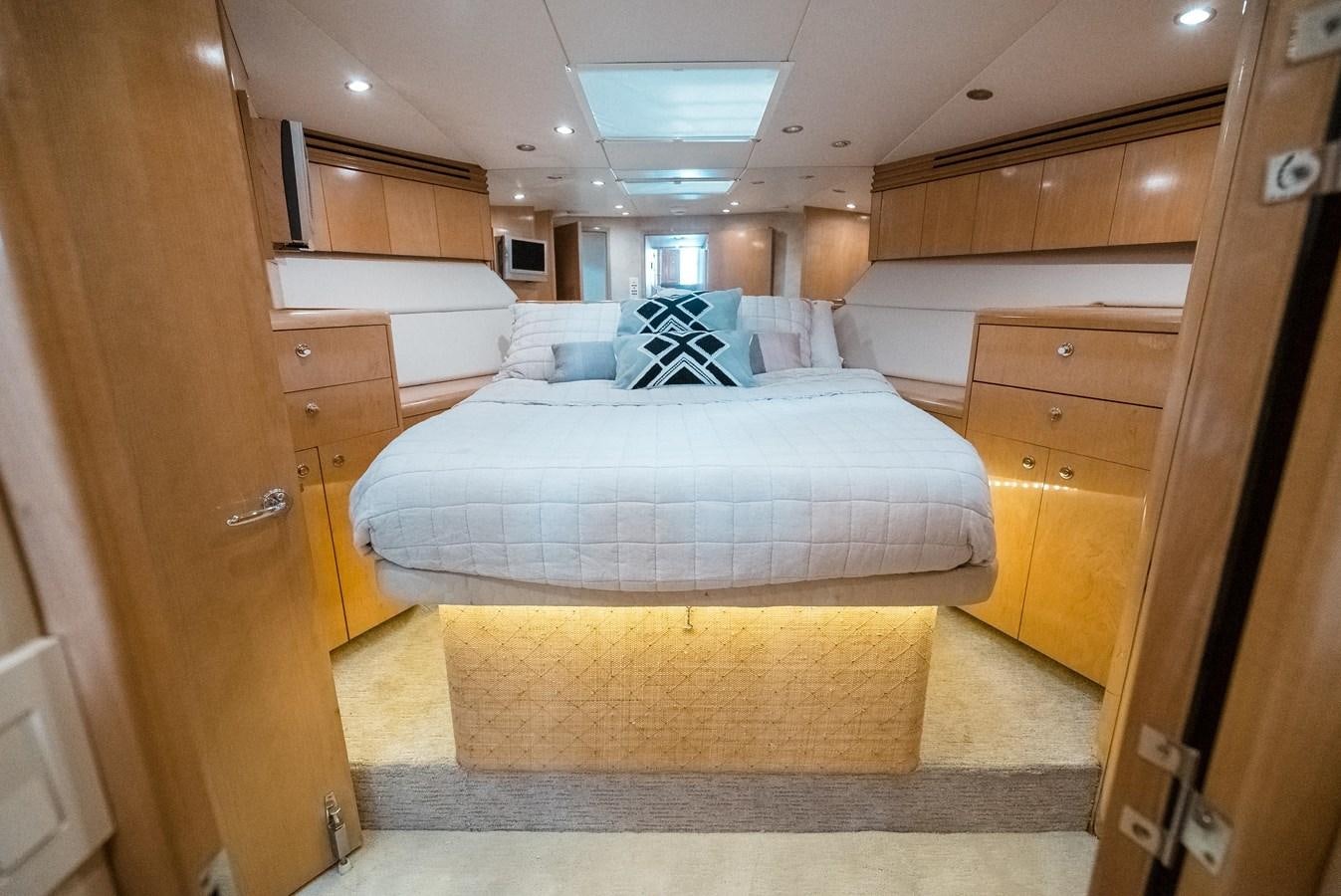 a bed in a room aboard JUST LIKE THAT Yacht for Sale