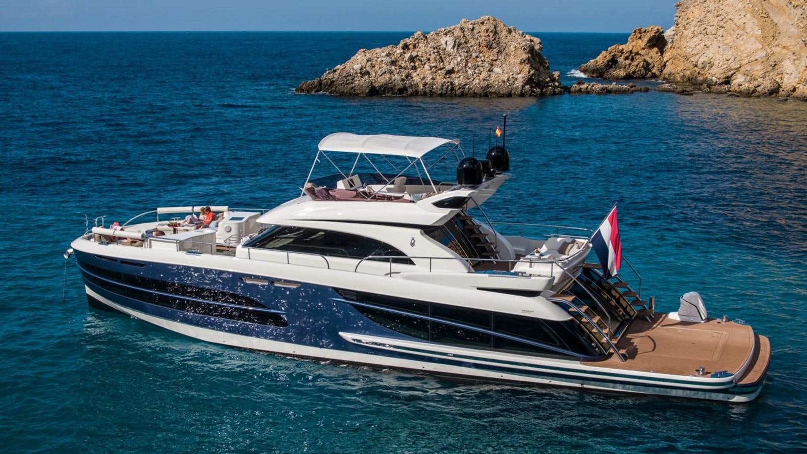 a boat on the water aboard VAN DER VALK BEACHCLUB 660 FLYBRIDGE Yacht for Sale