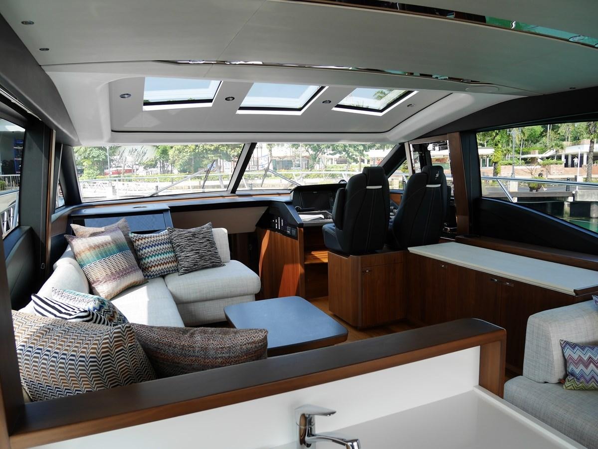 inside of a car aboard KATI Yacht for Sale