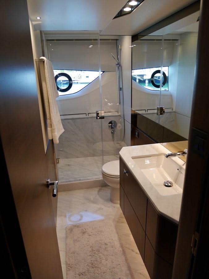 a bathroom with a sink and a toilet aboard KATI Yacht for Sale