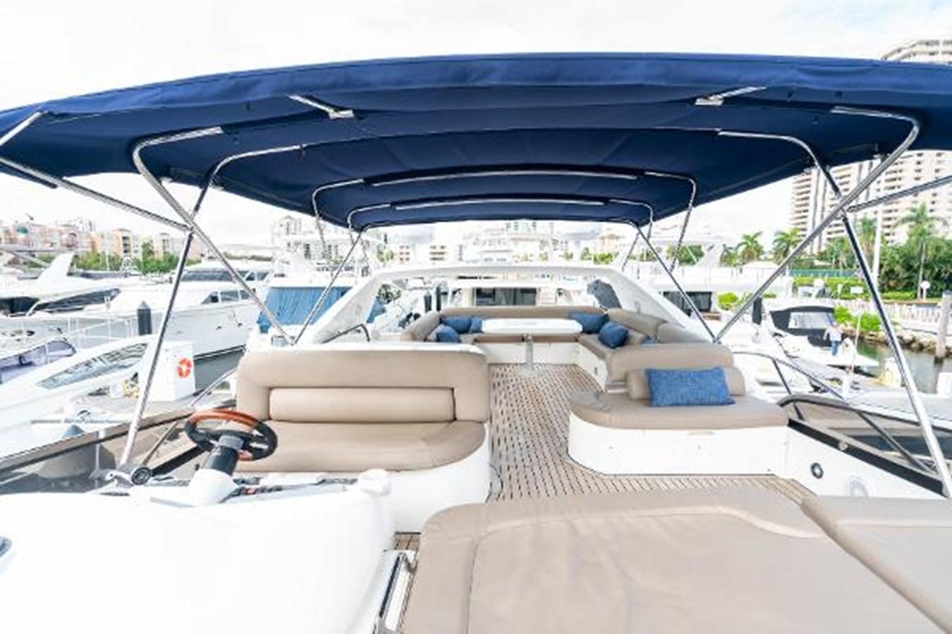 a boat with a canopy aboard SOLE MIO Yacht for Sale