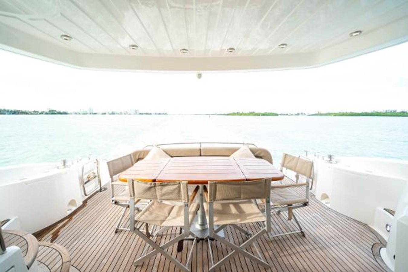 a table and chairs on a deck aboard SOLE MIO Yacht for Sale