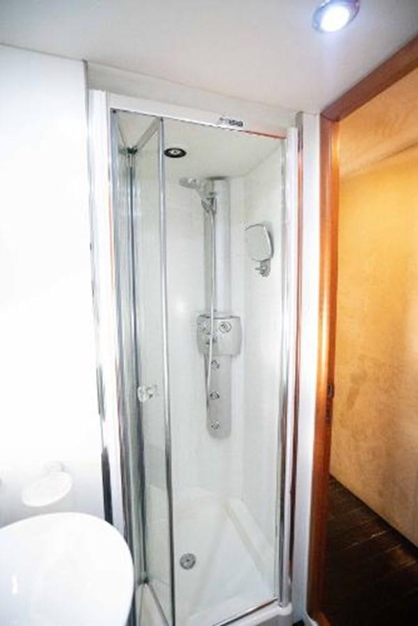 a shower unit in a bathroom aboard SOLE MIO Yacht for Sale