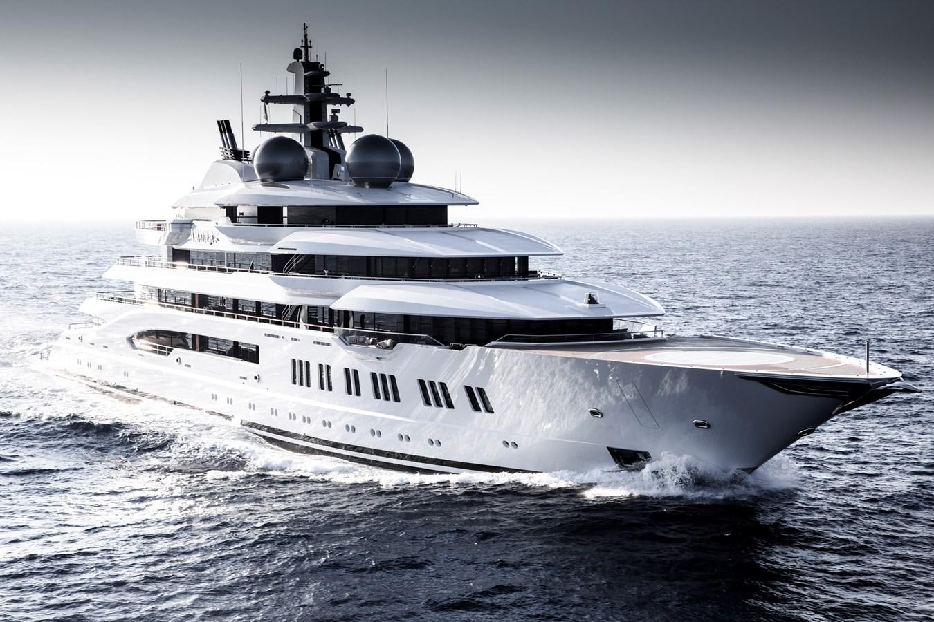 a large white yacht aboard AMADEA Yacht for Sale
