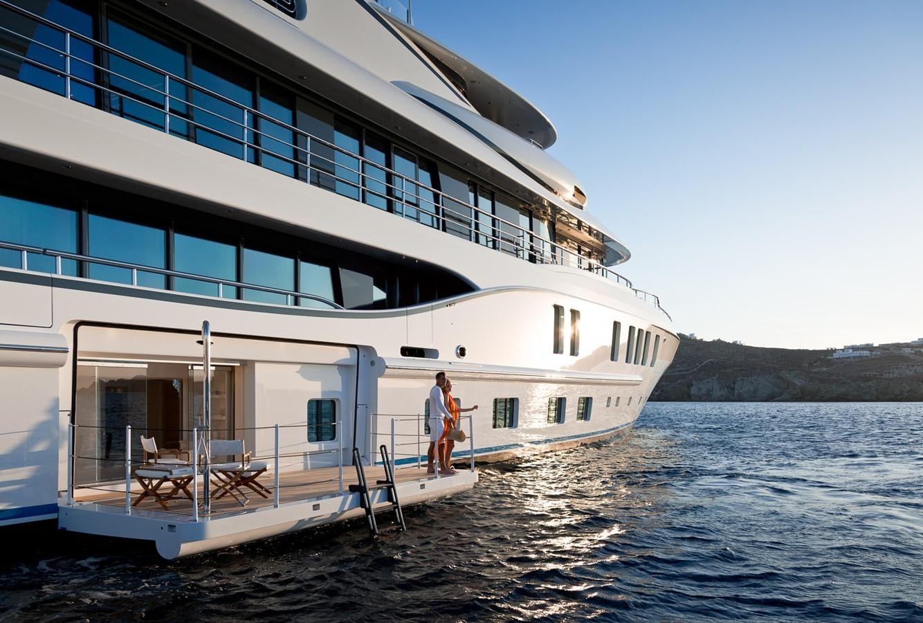 a boat on the water aboard PLVS VLTRA Yacht for Sale