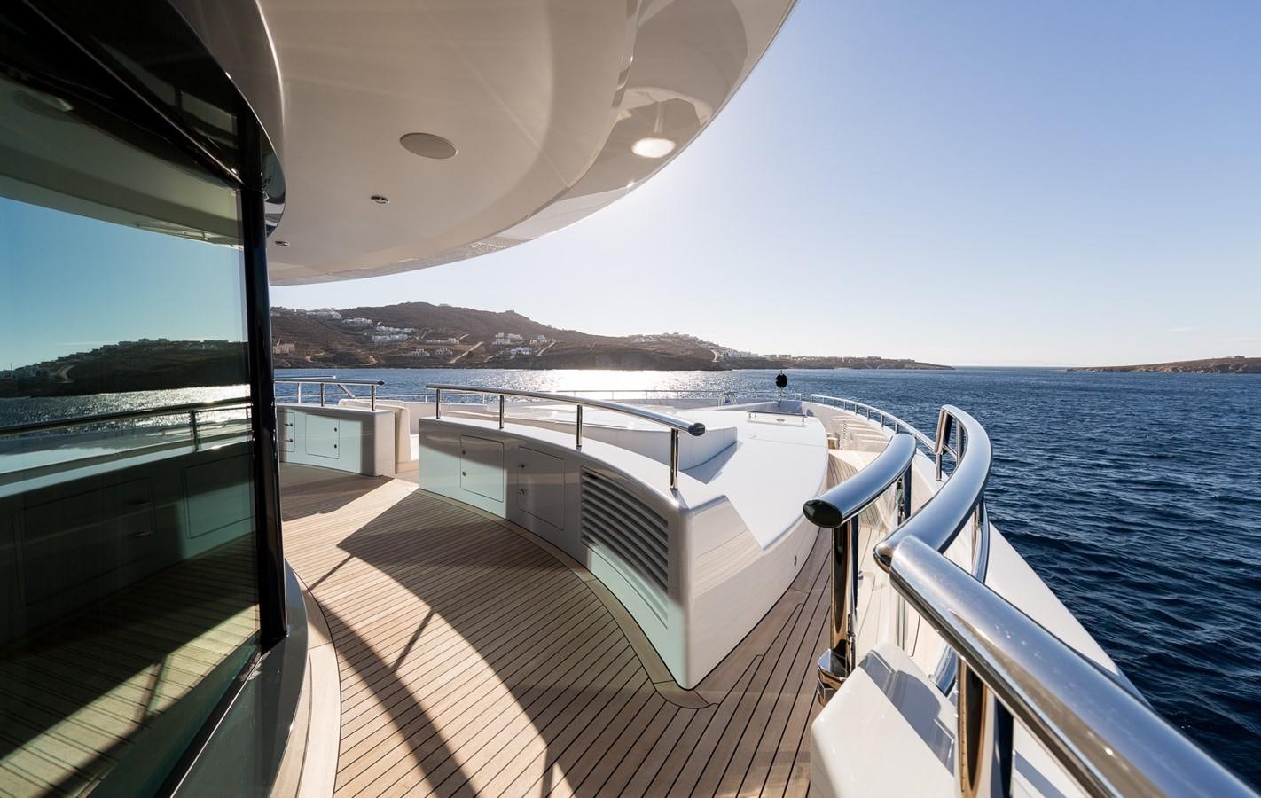 a boat on the water aboard PLVS VLTRA Yacht for Sale