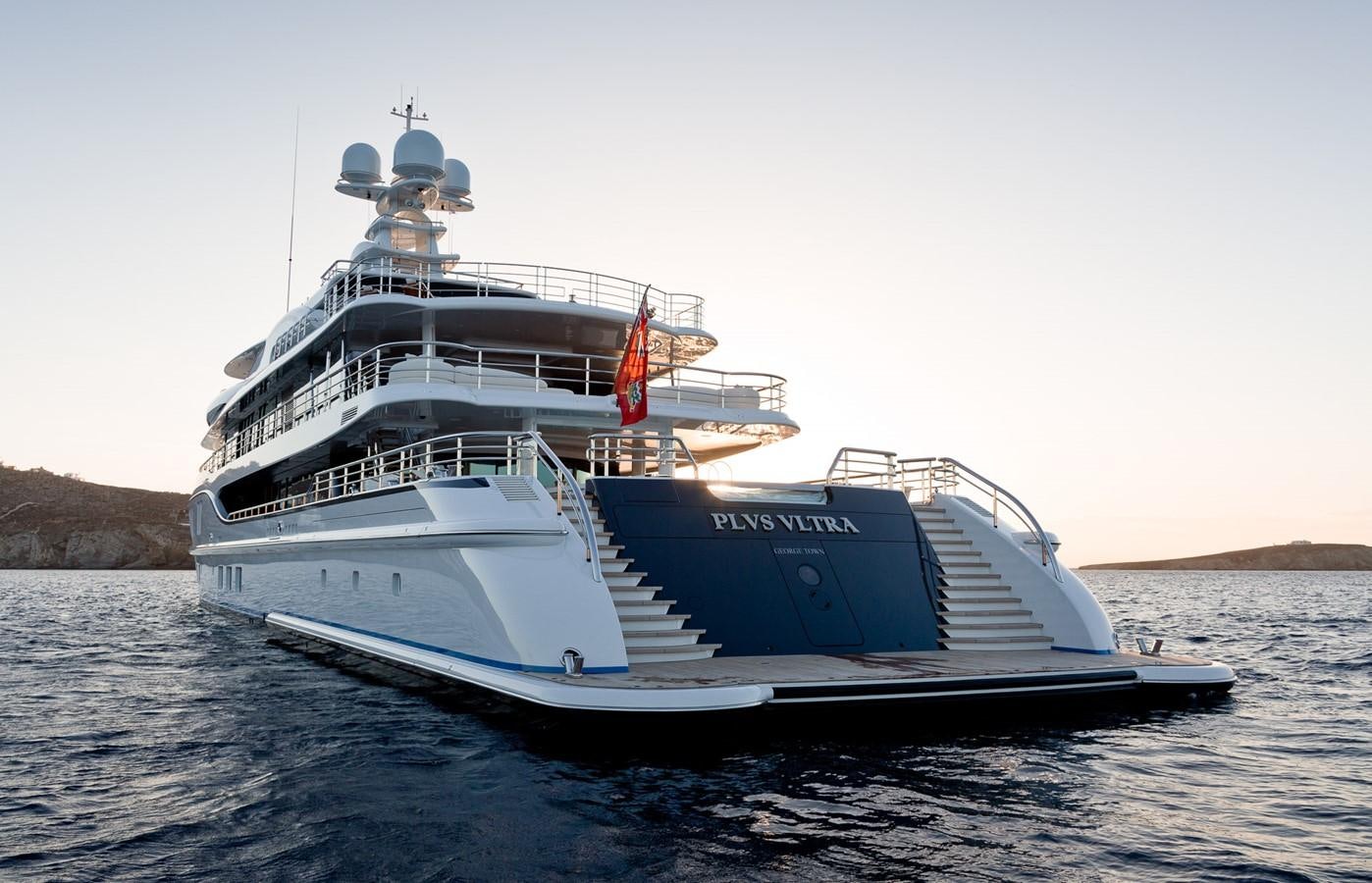 a boat on the water aboard PLVS VLTRA Yacht for Sale