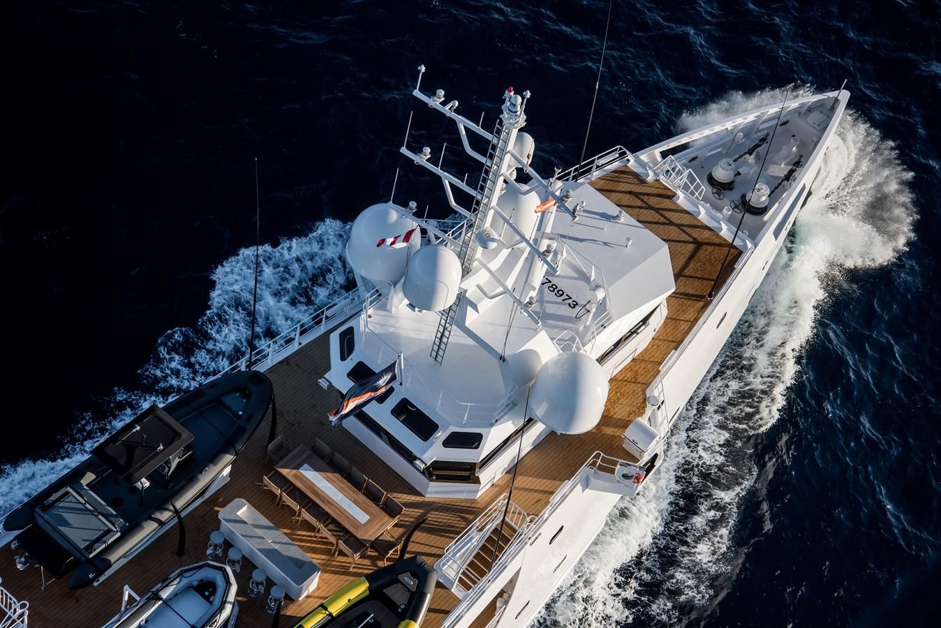 a satellite in space aboard GAME CHANGER Yacht for Sale