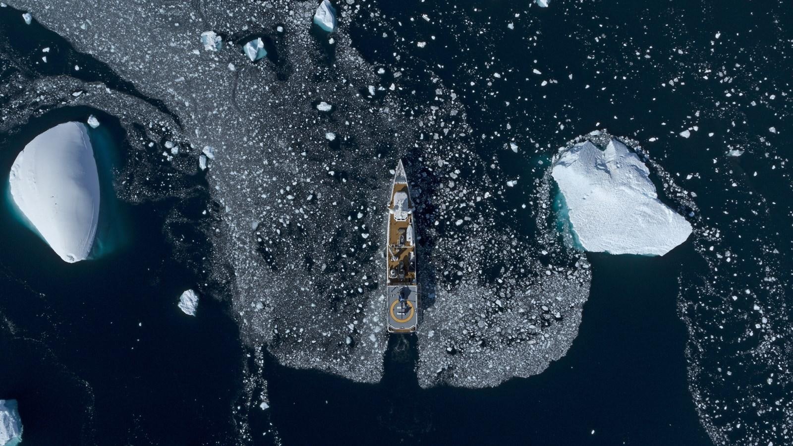 a satellite in space aboard GAME CHANGER Yacht for Sale