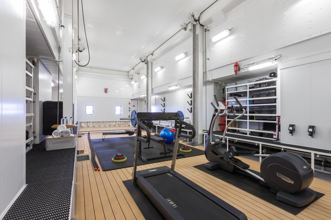 a room with equipment and equipment aboard GAME CHANGER Yacht for Sale