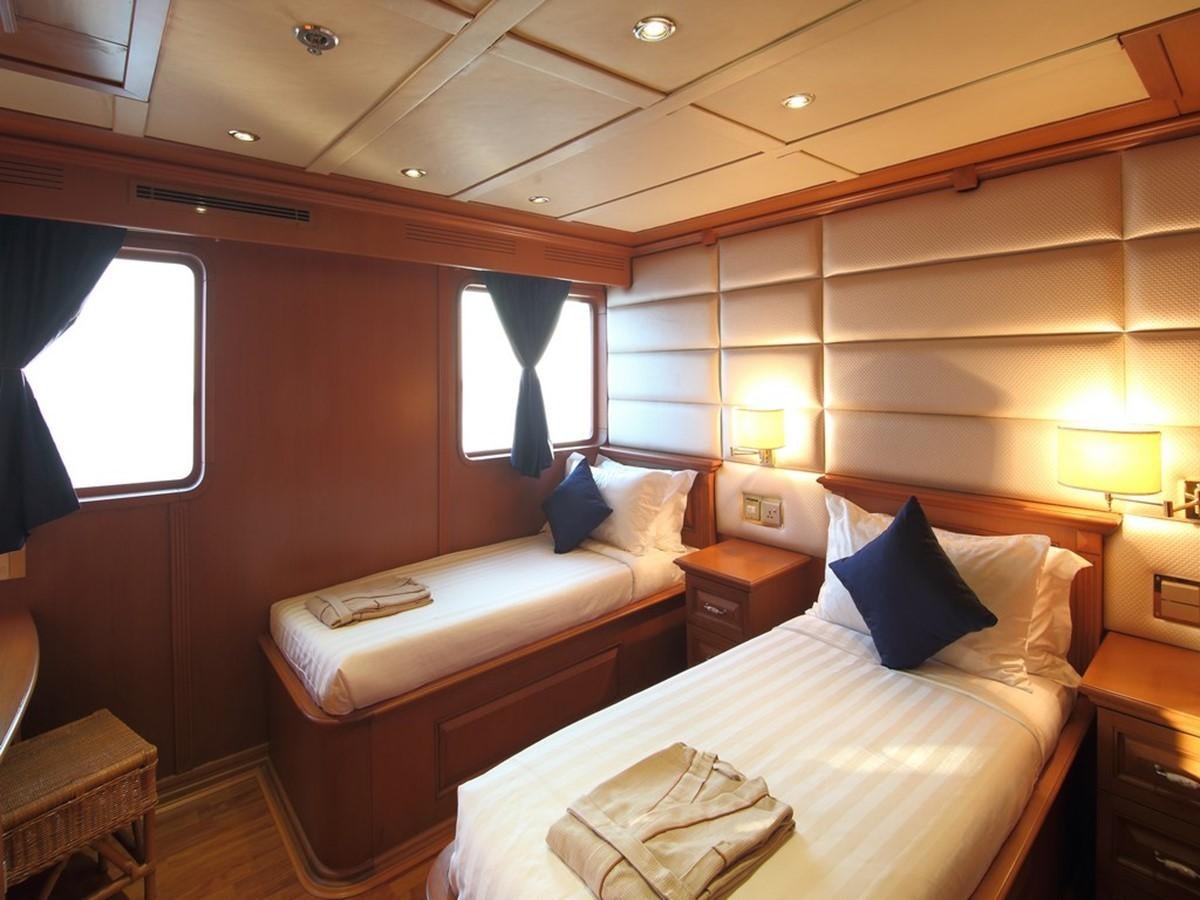 a room with two beds aboard ANDAMAN EXPLORER Yacht for Sale