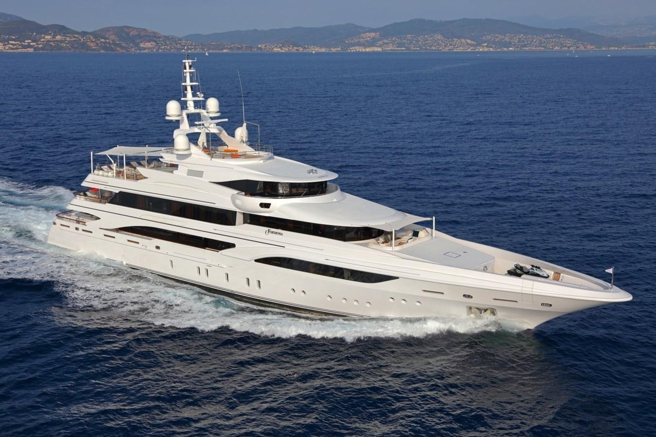 a white yacht in the water aboard FORMOSA Yacht for Sale